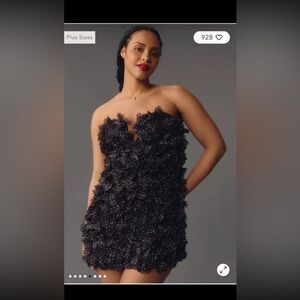 Anthropologie Black Strapless Dress